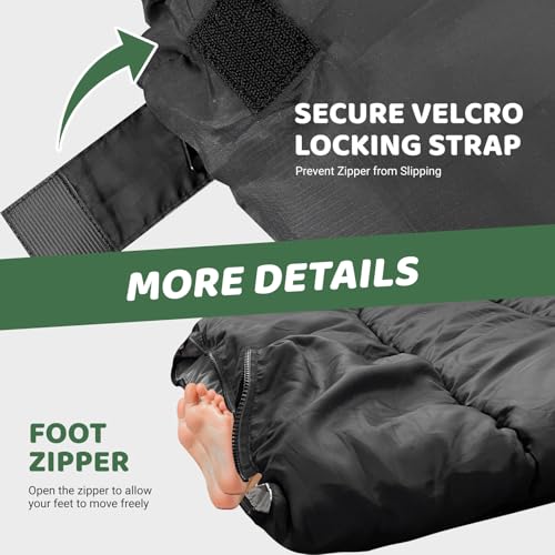 KINGROCK Bolsa de Dormir para Adultos Ligera Impermeable para Clima Frío con Bolsa de Compresión miniatura 6