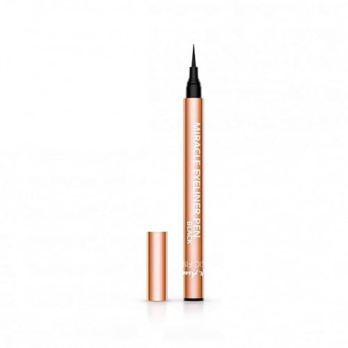 M. Asam MAGIC FINISH Miracle Eyeliner Pen Black - Lápiz delineador de ojos líquido impermeable con punta de fibra, a prueba de manchas, intensidad