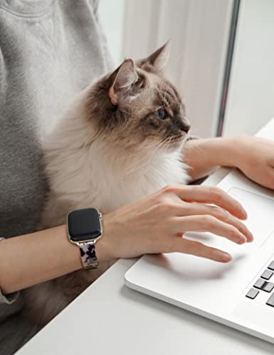 Unilily Tortoise Shell Watch Band For Apple Watch Bands 40Mm For Women, Resin Slim Stretchy Watch Band Bracelet For Iwatch 38Mm 41Mm Strap Series 8 Se #TOP7