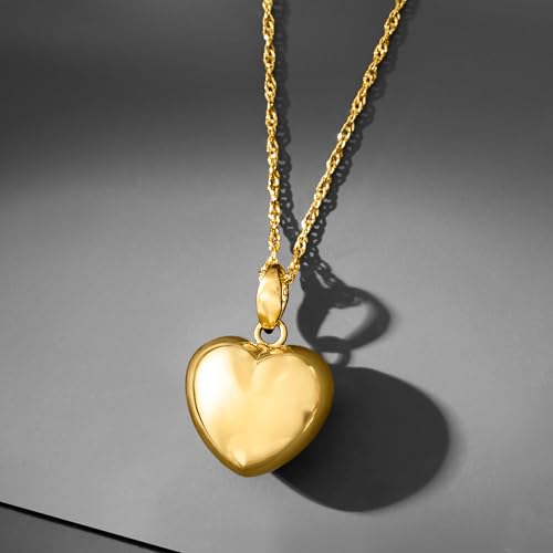 Ross-Simons Italian 18kt Gold Over Sterling Puffed Heart Pendant Necklace3