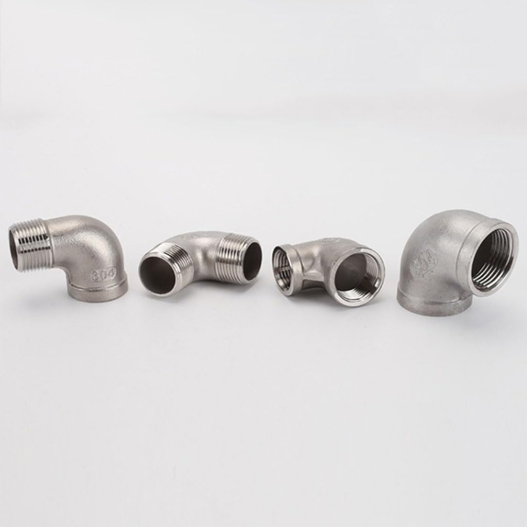 racor codo, 1 Uds 304 codo roscado macho/hembra de acero inoxidable, 1/8 "1/4" 3/8 "1/2" 3/4 "1" conector acodado de 90 grados accesorio de tubería(3/4" Female Elbow)
