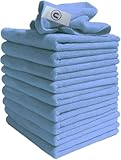 DCS Microfibre Cleaning Cloth, Blue, Pack of 10, Large Size: 40x40cm. Super Soft Premium Streak Free Washable Cloth Duster for Kitchen , Bathrooms, Surfaces, Mirrors, Car, Motorbike