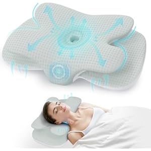 Cervical Neck Pillow Effective Pain Relief Ergonomic Pillow Memory Foam Cervical Pillow for Neck Support,Odorless Orthopedic Contour Cooling Pillows, Bed Pillow for Back Stomach Sleeper(Ash