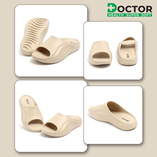 Image of DOCTOR HEALTH SUPER SOFT Men's Double Buckle Slide Sandals | Lightweight Cushioned EVA Slippers | Anti-Slip Comfortable Open Toe Casual Slides for Indoor Outdoor Everyday Wear