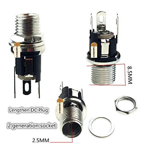 Kit de conector DC 5.5x2.5MM macho y hembra Lsgoodcare miniatura 3