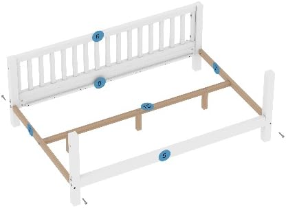 KEIKI Full Size Wooden Floor Bed, Montessori Platform Bed Frame with Low Profile & Safety Rails, Space Saving Kids Beds for Boys Girls Bedroom, No Box Spring Needed, Easy Assembly, Noise Free, Brown