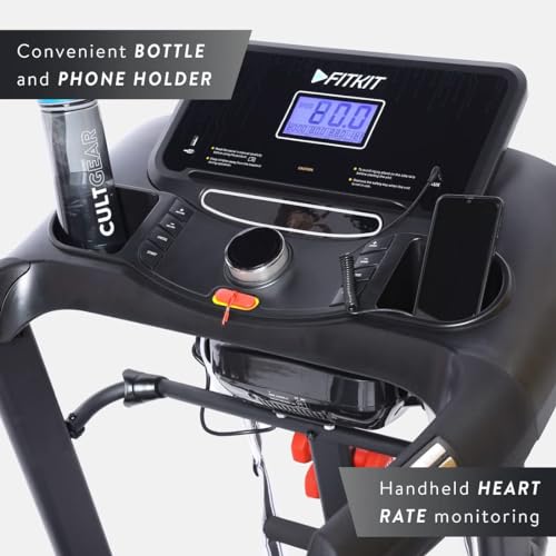 Image of Fitkit By Cult.Sport Ft350M 5.5Hp Peak Treadmill(Max Weight: 120Kg,Auto Incline,Max Speed 16Km /Hr&Massager)With Free Home Installation,Free Diet Plan,Trainer Led Sessions&1 Year Warranty,Black