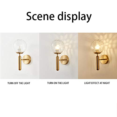 Lámpara de pared de base E27 para sala de estar y dormitorio con cristal elegante 2