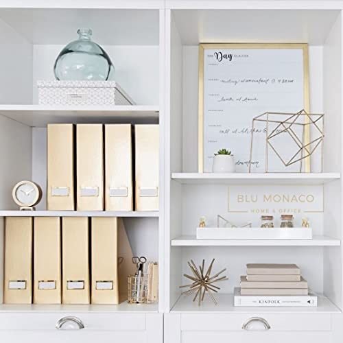 Blu Monaco Set Of 4 Foldable Gold Magazine File Holders With Gold Label Holders - Stylish And Durable Magazine Storage For Desk, Shelves, And Classroom Organization - Gold Desktop Office Supplies #TOP3