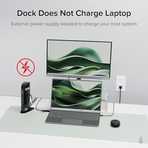 Plugable Universal Laptop Docking Station Dual HDMI Monitor for Windows and Mac (Driver Required), USB 3.0 or USB-C, 2X HDMI, Gigabit Ethernet, Audio, 6 USB Ports (UD-3900) - Image 6