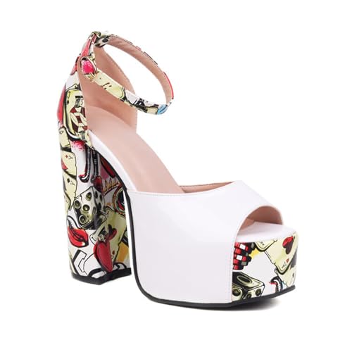 Sandales à bouche de poisson talons hauts 14 cm pour femmes avec plateforme et talon épais