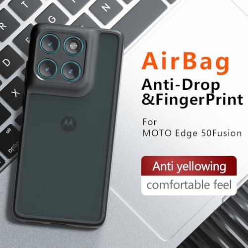 Image of Rubber Mobile Cover Compatible with Motorola Moto Edge 60 Fusion 5G | Black Slim Phone Back Cover | Soft Shockproof Back Case | Lightweight Protective Mobile Phone Case