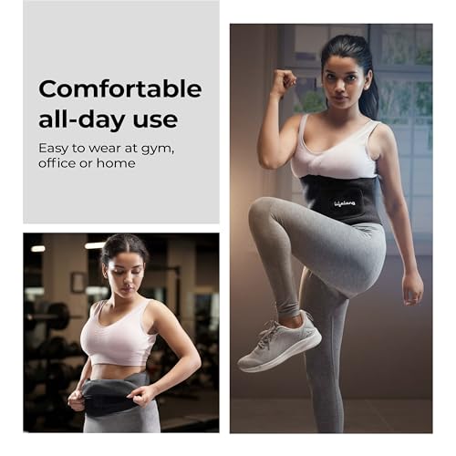 Image of Lifelong Sweat Belt | for Stomach | Men and Women | Non-Tearable Sauna Waist Trainer-Belt | Neoprene Waist Trimmer for Gym, Yoga, Running and Fitness | Adjustable Slimming-Belt (Black, Size S)