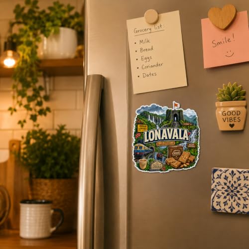 Image of Zesta Wooden Fridge Magnets Set | Refrigerator Decor Magnets for Kitchen | India Souvenir Fridge Magnet Collection | Wooden Magnet for Fridge Door Decoration (Lonavala)