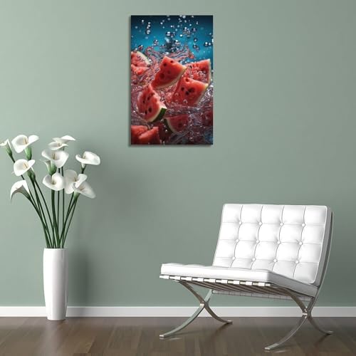 Poster dynamique sur toile avec éclaboussures de pastèque 30x45 - 5