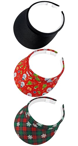 Image of 3 Pack Sports Sun Visor Hat Women Men Adjustable Clip On Visors Outdoor Golf Beach Cap