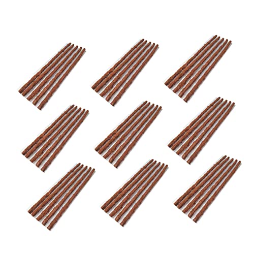 Happyyami 30Pcs Tire Puncture Repair Strips for Motorcycle and Car Brown Tubeless Tire Sealer for Quick and Emergency Repairs for Bicycles and Scooters
