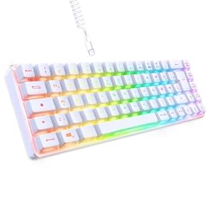 Neu 2024 – K208 Kompakte TKL-Kabelgebundene Tastatur (DE-QWERTZ) 69 Tasten RGB – Abnehmbares USB Type C Kabel Plug & Play – PC/PS4/PS5/Xbox – 23 Anti-Ghosting-Tasten (Weiß)