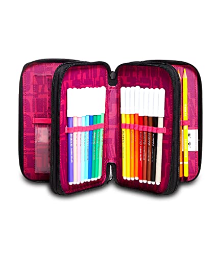 Trousse remplie de stylos Seven avec 3 compartiments pour ne plus rien perdre - 2