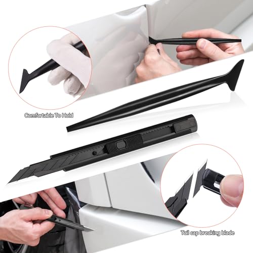 Image of WRAPXPERT Vinyl Wrap Tool Kit,Car Wrap Kit Include Vinyl Wrap Gloves & Magnets,Utility Knife with Blades,Wrapping Paper Cutter,Felt Squeegee Corner Squeegee Window Tint Tools