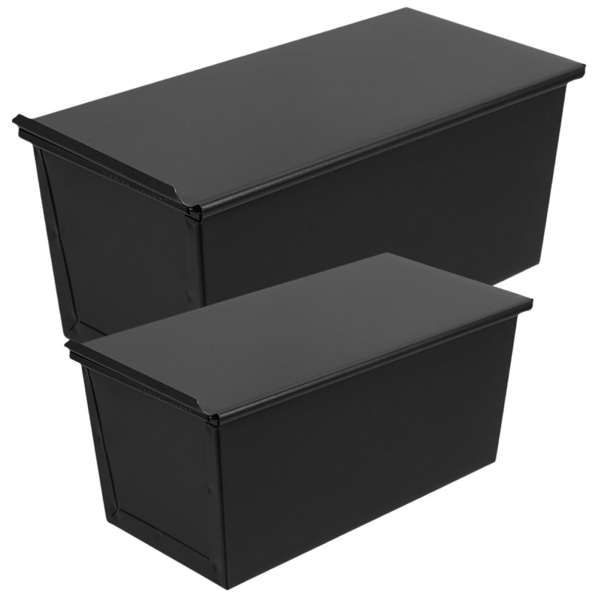 MAGICLULU Kohlenstoffstahl Toast Backform mit Deckel Nahtloses Design Vielseitig Einsetzbar Schwarze Antihaft Kastenform für Brot und Toast 2 Stück