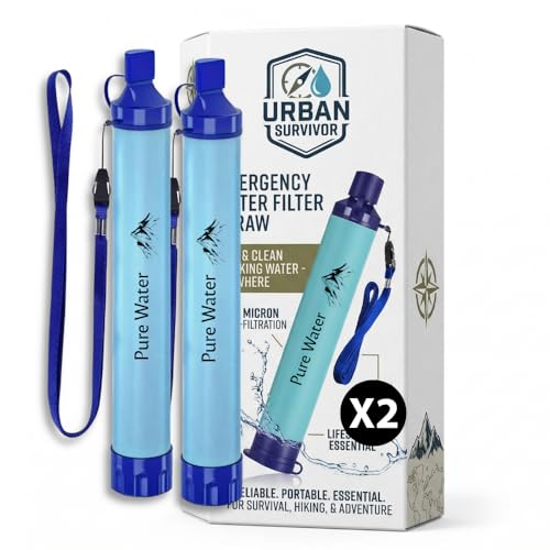 Paille Filtrante Portable 0,1 Micron, Purificateur d'Eau 5000L av...