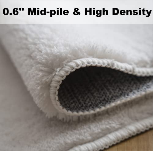 Livebox Fluffy Soft Area Rug Carpet 4X6 Feet For Bedroom, Shaggy Washable Rug For Living Room,White Furry Rug For Children Teen Room, Non Shedding And Non Slip Rug For Nursery Playroom #TOP2
