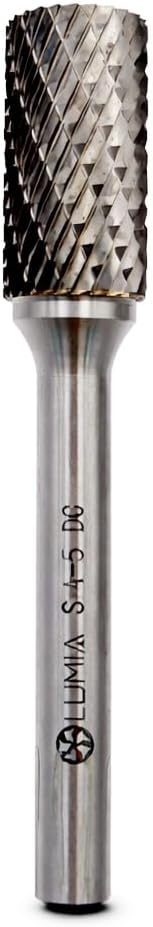 Tungsten Carbide Rotary Burr Cylindrical SA-1 Type, Double-Cut with 1/4" Shank Die Grinder Cutting Burrs Bit for Metal Working&more