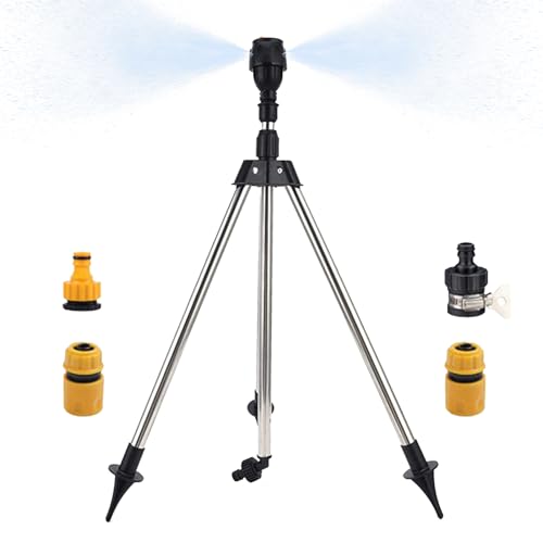 DAWCBVJQ Irrigatores Trépied Arroseur Rotatif à trépied 64 cm Arroseur à impulsions de Jardin en Acier Inoxydable Arroseurs rotatifs pour Jardin, Grande, pour Irrigation