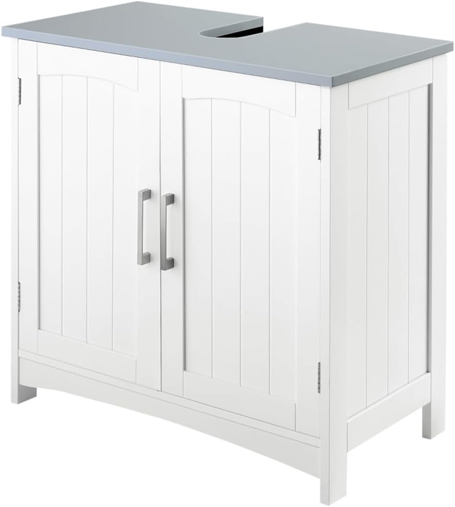 Ultimate Bathroom Organization: White Pedestal Sink Cabinet with Adjustable Shelves for Stylish and Functional Bathroom Storage Solutions