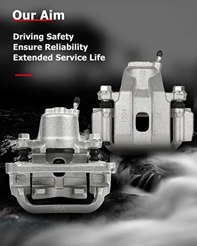 Image of cciyu 19B3277 19B3276 Rear Left & Right Brake Calipers With Bracket For Toyota For Sequoia 2008-2015,For Toyota For Tundra 2007-2015 Driver & Passenger Side