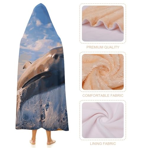 Couverture à capuche dauphin idée cadeau originale pour petit et grand - 5