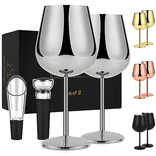 LiqCool Taça de vinho de aço inoxidável, copo de vinho de metal d...