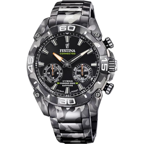Montre hybride Festina homme F20545/1 en acier noir étanche 10 ATM