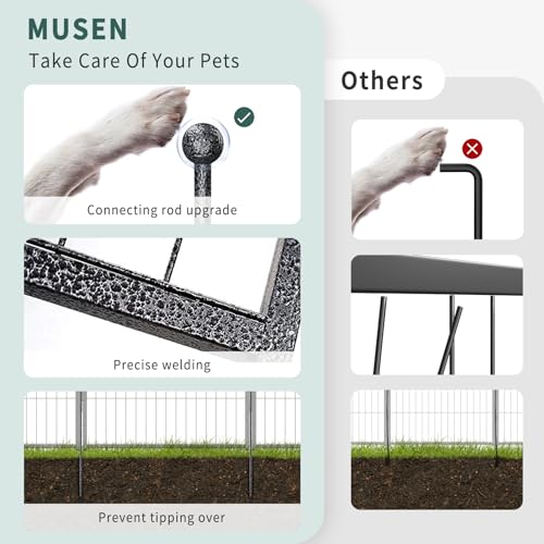 Image of Musen Dog Playpen Outdoor, 16 Panels Dog Pen 40 inch Height Dog Fence Exercise Pen with Doors for Large /Medium /Small Dogs, Portable Pet Playpen for Yard, RV, Camping, Hammer Paint Finish