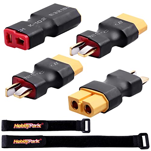 Adaptador T Plug Deans a XT60 Hobbypark para baterías Lipo de radiocontrol con correas de sujeción