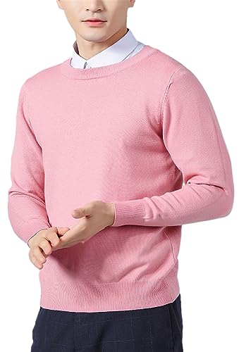 Ownwfeat Men Cashmere Sweater Pullover O-Neck Knitted Sweaters
