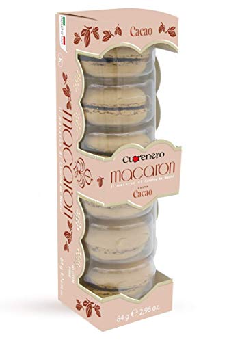 Cuorenero Macaron Strawberry Flavor | Gluten Free Macaron In Case | Strawberry Macaron Taste | Strawberry Cream Cookies - 2 Boxes X 3 Macarons Each