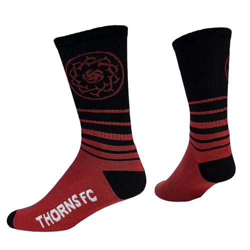 Hyp NWSL Portland Thorns Athletic Crew Socks, Red and Black, Men's Shoe Size 6-12
