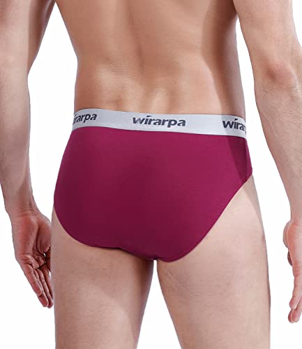 wirarpa Mens Briefs Underpants Cotton Soft Wide Waistband Underwear Basic No Fly