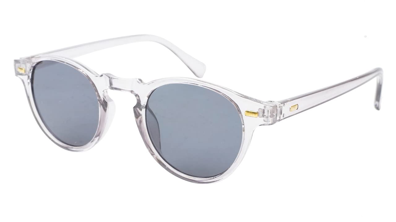 Soigné Round Sunglasses For Boys, Girls, Men & Women. See Through Grey Color Frame. Size-SMALL.