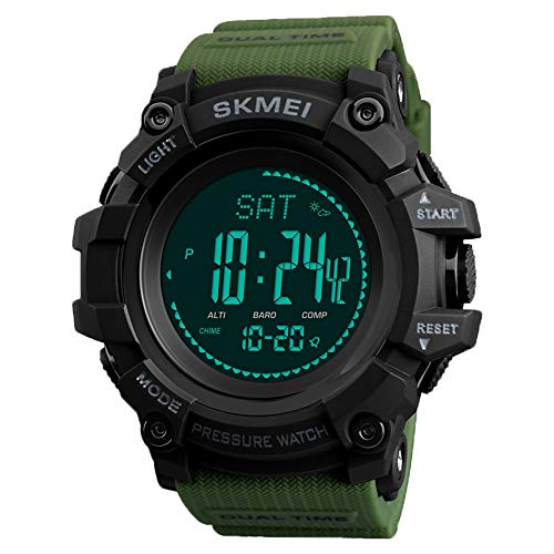 Watch Compass, Altimeter Barometer Thermometer Temperature, Pedometer Watch, Military Army Waterproof Outdoors Sport