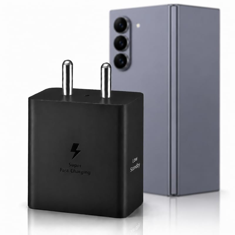Image of 45W Fast Charging USB-C Adapter Compatible with Samsung Galaxy Z Fold 7 and S26|S25|S24|S8|S9|S10 (FE, Ultra, Plus, Edge) 45 Watt Type C PD 5.0 Super Fast Wall Charger For Tab and Other Type-C Devices