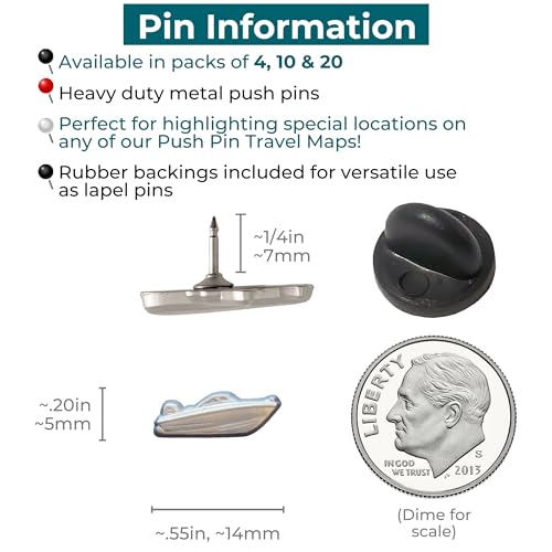 Image of Motor Boat Push Pins - Silver Speedboat Map Pins for Cork Boards, Maps, or Lapel Use - Designed in USA - Set of 10