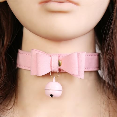 Soft Leather Pin Buckle Collar in Bell Bow Style-USRB1164