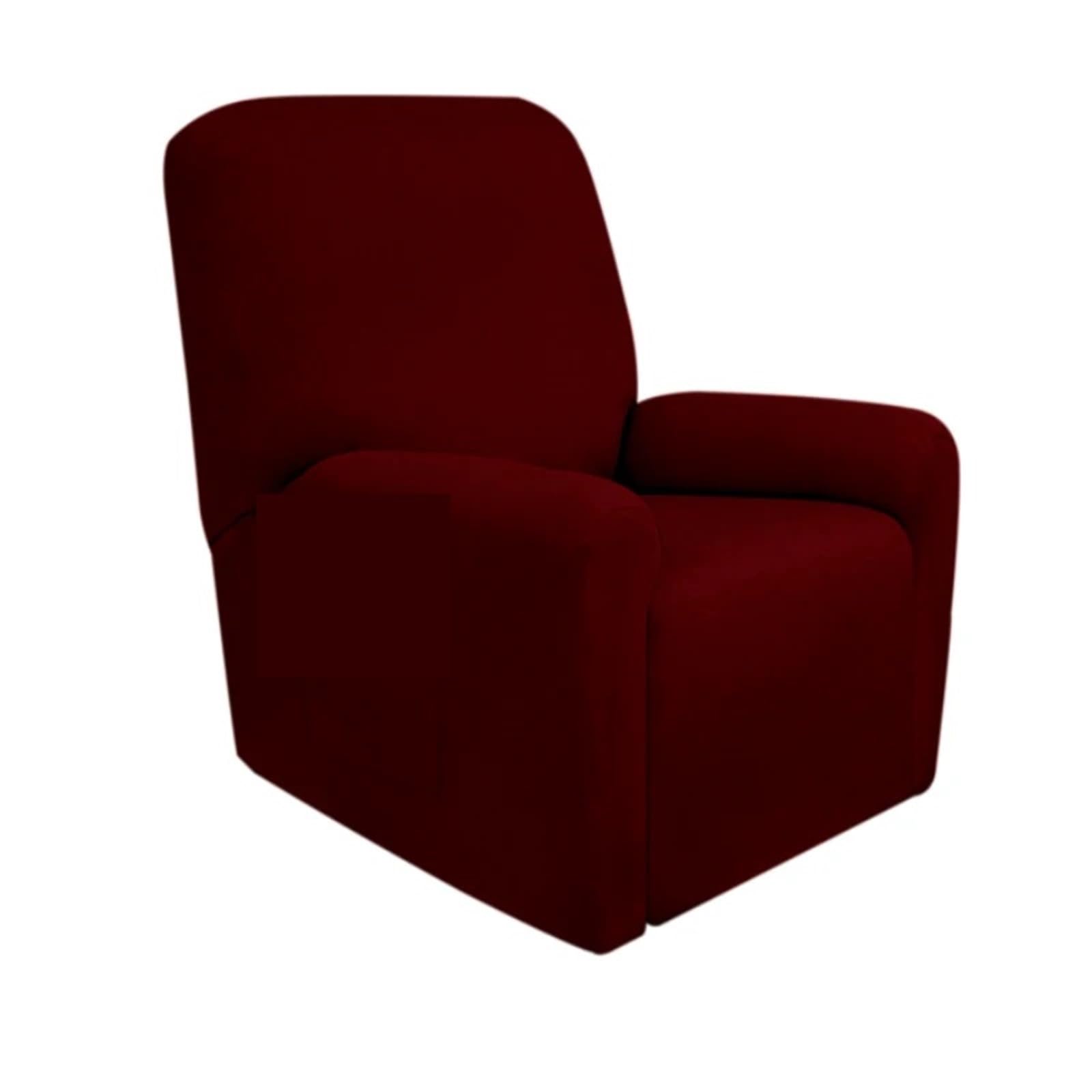 Csshnl Burgundy Chair Cover Single Seat Recliner Sofa Cover For Living Room Elastic Reclining Chair Cover Relax Armchair Cover(Burgundy)