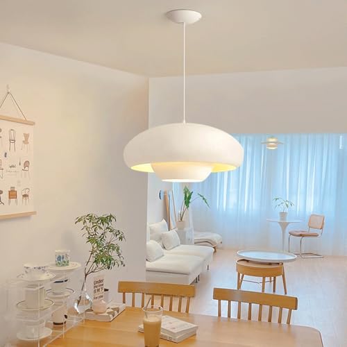 Lámpara de hongo LED colgante japonesa de hierro para mesa de comedor 5
