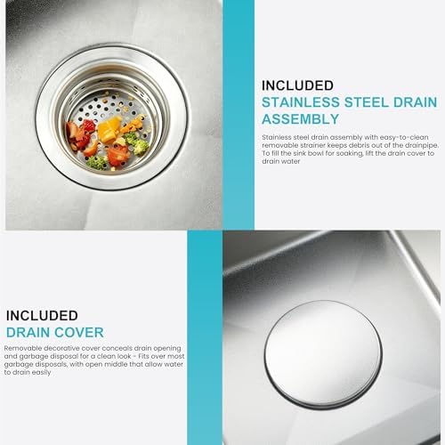13 x 15 Inch Drop In Mini Kitchen Sink 18 Gauge 304 Stainless Steel