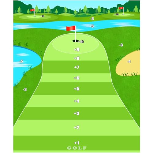 Dollox Golf Chipping Game Set with Hitting Mat – Indoor & Outdoor Golf Practice Mat with 20 Sticky Balls, Fun Golf Training Game for Adults, Family, Backyard or Office Play
