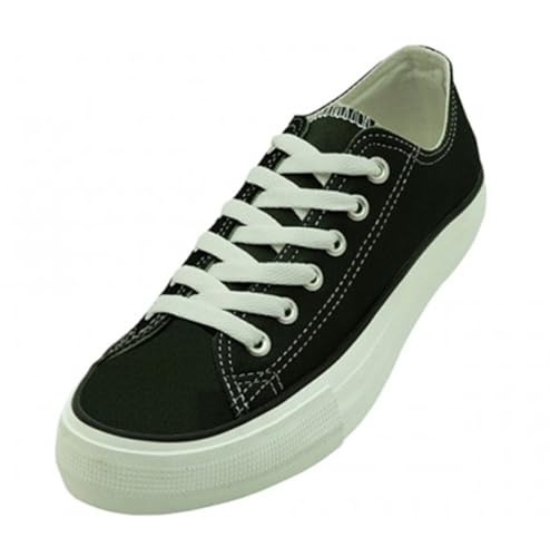 G4U-E3B27M Men's Canvas Sneakers Classic Lace Up Oxfords Students Fashion Shoes, Black, Red, Navy, White, Grey